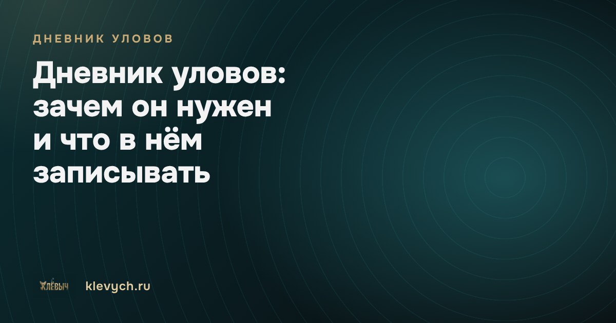 Дневник уловов: зачем он нужен и что в нём записывать