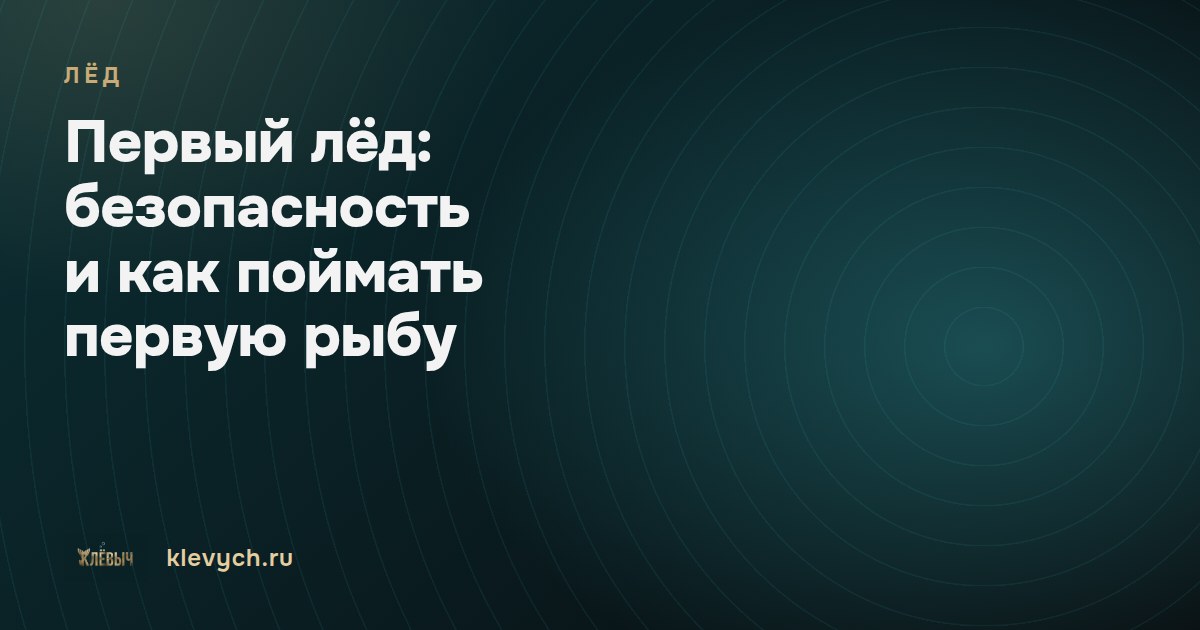 Первый лёд: безопасность и как поймать первую рыбу